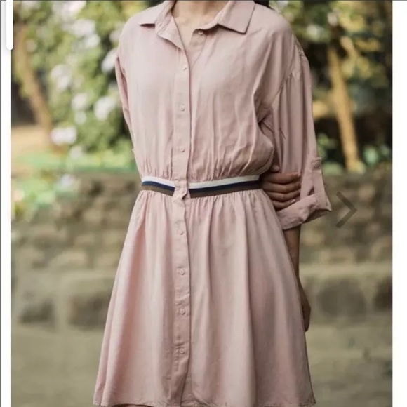 Zara Dresses & Skirts - 5/$20🌺 Zara blush mini shirt dress size M